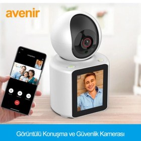 Resim Avenır Av-s225 2mp Dahili Ekranlı Görüntülü Görüşme 360 Derece Dönebilen Wifi Bebek Kamerası 