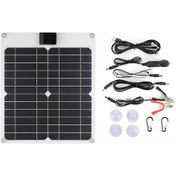 Resim Mufunye 15w Monokristal Silikon Güneş Paneli, 5v/12v Çift Çıkışlı, Akıllı Telefon Ve Akü Şarj Cihazı, 320x275mm Pet+eva+tpt Malzemeyle 