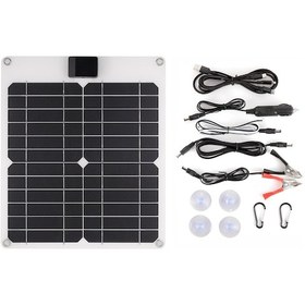 Resim Mufunye 15w Monokristal Silikon Güneş Paneli, 5v/12v Çift Çıkışlı, Akıllı Telefon Ve Akü Şarj Cihazı, 320x275mm Pet+eva+tpt Malzemeyle 