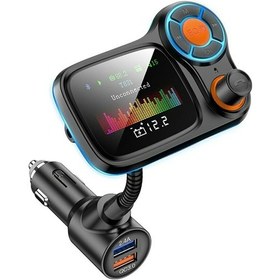 Resim T831 Bluetooth 5.0 Araba Fm Verici Renkli Adaptör Araba Mp3 Çalar 
