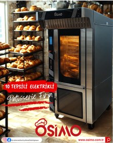 Resim OSİMO 10 Tepsili Pattiserie Elektrikli Dönerli Fırın 380V | Davlumbazlı & Mayalandırmalı 220V | 