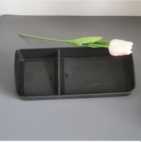 Resim Chuangyinshop Araç Konsolu Düzenleyici Tepsisi - Kaymaz Tabanlı Siyah Kompakt Tasarımlı Dayanıklı 