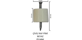 Resim Çivili Raf Pimi Beyaz 25 Adet 