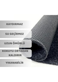 Resim Kaydırmaz Yıkanabilir Tuvalet Halısı Emici Su Geçirmez Koku Tutmaz Dayanıklı Pisuvar Matı 6'lı 44x53 Siyah 