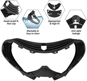 Resim GEEKRIA Silicone Cover Protective Compatible with PS VR2, Playstation VR 2 Helmet Full Wrap Silicone Protective Sleeve Glasses Protective Cover Gaming Accessories (Black) 