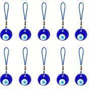 Resim 10-20 adet Mavi Kötü Göz Cam Asma Şansları - Türk Yunan Amuleti Araba Süsleri Siyah Kordon ile İyi Şans, Koruma ve Şık Dekor için, Araba Asma Şansları, El Yapımı Örgü Malzeme 