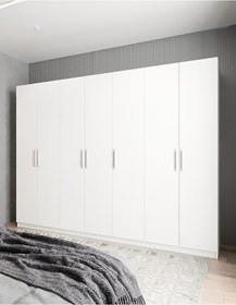 Resim Harika 7 Kapaklı Dolap Gardırop Beyaz - Ücretsiz Kurulum 