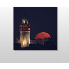 Resim Galata Kulesi Kızıl Kanvas Tablo 
