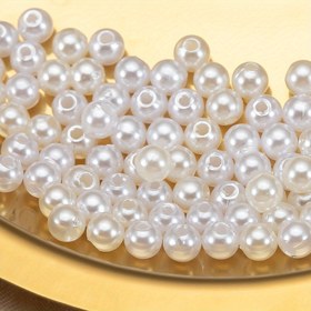 Resim 200 adet Daire İmitasyon Mercan Boncukları, Çeşitli Boyutlarda ABS Plastik Boncuklar, Kendin Yap Yadaşlı Çekebilir/Boynuzlu Aksesuarlar 