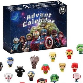 Resim Kör Kutu Noel Advent Takvimi Geri Sayım Avengers 24 Figürlü Parti Süslemeleri Malzemeleri Çocuk Hediyesi 