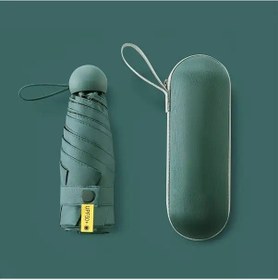 Resim Elmpaly Lüks Kompakt Güneş Şemsiyesi Upf 50+ Hafif Koyu Yeşil Alüminyum 