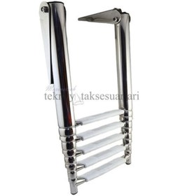Resim Paslanmaz Teleskopik Merdiven,5 Basamak 