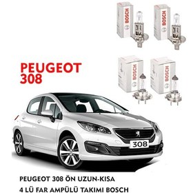 Resim PEUGEOT 308 ÖN UZUN-KISA 4 LÜ FAR AMPÜLÜ TAKIMI BOSCH 