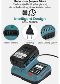 Resim Assur ASR1029 21V Çift Akü 6 Başlıklı Set Mavi 