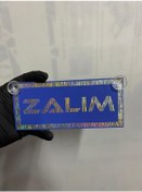 Resim Mavi Renk Üzeri Hologram Renk Zalım Yazılı Vantuzlu Cam Süsü 