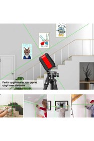 Resim KOBB KBL92G 30M Profesyonel Yatay ve Dikey Otomatik Hizalamalı Yeşil Çapraz Çizgi Lazer,Noktalı Şakü 