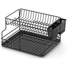 Resim Geseus Home İki Katlı Tabaklık Bulaşıklık Krom Siyah KB005s 
