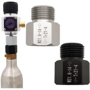 Resim Pazly Co2 Silindir Adaptörü Sızdırmaz Montaj Basınç Düşürücü Alüminyum W21.8 Tr21x4 