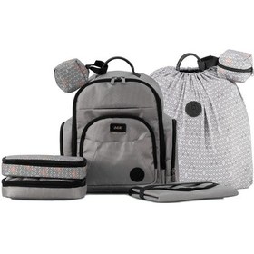 Resim Gezenbebe Kişiye Özel Çok Fonksiyonlu Anne Baba ve Bebek Bakım Sırt Çantası Gri 