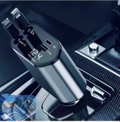 Resim Challenger 66w Usb C Araba Sarj Adaptoru Geri Cekilebilir Iki Kablo İphone Uyumlu Samsung Icin 