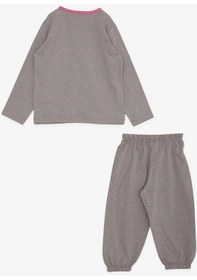 Resim Breeze Kız Bebek Pijama Takımı Güllü Puantiye Desenli 9 Ay-3 Yaş, Vizon-vizon Vizon 
