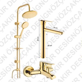 Resim özçakır New Gold 3 Lü Banyo Seti 