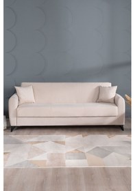Resim Kilim Mobilya Dove Üç Kişilik Yüksek Ayaklı Kanepe Krem Krem 