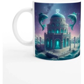 Resim Balık Burcu Baskılı Kahve Kupası - Burçlar Krallığı Şatosu Vs2 