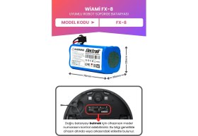Resim Electroll Wiami Fx-8 Uyumlu Batarya (Maksimum Kapasite) 3500MAH Pil Robot Süpürge Batarya Değişimi 