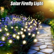 Resim FACHOI 12LED açık hava güneş ateşböceği lambası, çift düğme 8 kontrol modu, rüzgarla sallanan, 12LED/8LED seçenekli, bahçe, park yolu, nehir köşesi botanik bahçesi dekorasyonu için uygun sıcak renkli çok renkli 