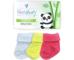 Resim Novibaby 3'lü Bambu Yenidoğan Bebek Çorabı I Spring I 0-6 Ay 