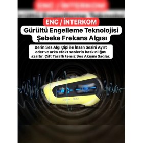 Resim Azurtech 300 mt 2 Eşleşmeli Müzik Paylaşımlı Gürültü Engelleme Özellikli Intrcom Kask Kulaklık Su Geçirmez N3 