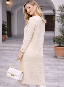 Resim Fresh&Moda Kadın Mevsimlik Petek Desen Uzun Büyük Beden Triko Kazak 