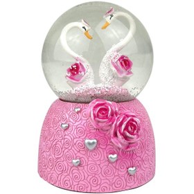 Resim Kuğular - Swans Işıklı Ve Müzikli Kar Küresi 