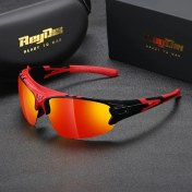 Resim Willowhaven Reydix Unisex Polarize Spor Gözlüğü Kırmızı Oktagonal Siyah Beyaz Tasarım 12+ 