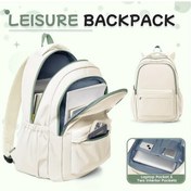 Resim Meridiangoods Kadın Üniversite Lise Ortaokul Kızları İçin Kirli Beyaz Yeşil Büyük Kapasiteli Çok Yönlü Sırt Çantası Kirli Beyaz Yeşil 