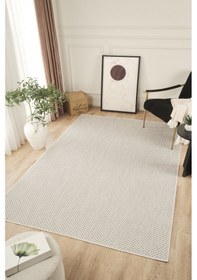 Resim Sisalux 3082 Beyaz Gri Sisal Dokuma Jüt Kilim Hav Toz Vermez Halı Salon Mutfak Oturma Odası Halısı Beyaz - Gri 