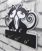 Resim İzmir Ahşap Kedili Anahtarlık Askılığı 