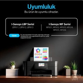 Resim Kingjet Canon Uyumlu Lbp613cdw Standart Kapasiteli 4 Renk Takım Toner Çipli 045 Crg-045 