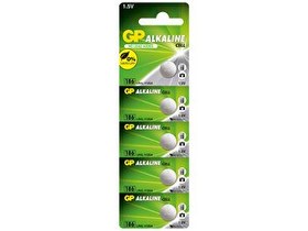 Resim GP GP186 LR43 186 V12GA 1.5 V 5'li Alkalin Düğme Pil 