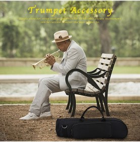 Resim Vkemall Lade Oksford Kumaş Lüx Trompet Çantası - İki Bölmeli, Çift Taşıma Seçeneği, Darbe Koruyucu - Siyah Siyah 