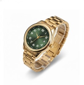 Resim Nicevia Haki Yuvarlak Kadran Unisex Saat – Gold Çelik Zincir 