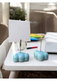 Resim Tatlı Mavi Bulut Temalı Fotoğraf Not Tutacak Tutacağı 2li Set Hediyelik Açık Mavi 