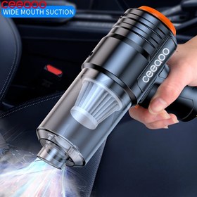 Resim CEEAOO Mini Kablosuz Elektrikli Süpürge - Taşınabilir El Tipi Araba Süpürgesi, Çift Lityum Pil ile, Güçlü Emiş Gücü, Üfleyici ve Emiş Modları, Çıkarılabilir Yıkanabilir Filtre, Araba, Kanepe, Evcil Hayvan Tüyü, Boşluklar için Çoklu Aksesuar Temizlik Seti - Seyahat, Kamp, Ev Kullanımı, Evcil Hayvan Tüyü Çıkarıcı için İdeal | Kompakt Süpürge | Dayanıklı Yapı, Araba için Süpürge 