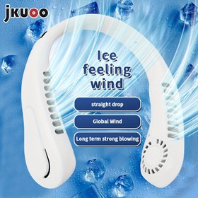 Resim Jkuoo 1 Adet USB Şarj Edilebilir Mini Taşınabilir Boyunlu Fan, 1200mAh Pil, 36V Düşük Voltajlı Ofis Masası, Seyahat, Kamp, Balıkçılık İçin Kişisel Soğutucu Fan - İdeal Doğum Günü ve Noel Hediyesi, Kavisli Tasarım | Şarj Edilebilir Fan, Portatif Fan 