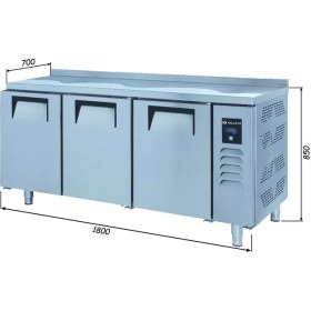 Resim Galleyz Tezgah Tip Slim Buzdolabı - 3 Kapılı - 180X70X85 cm 