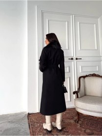 Resim Tam12den Home Premium Kalite Kaşe Kaban Kürklü - Siyah 