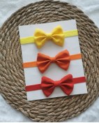 Resim Kız Bebek 3'lü Fiyonk Bandana Seti 