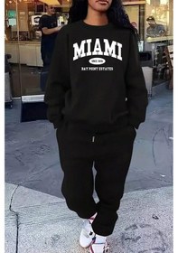 Resim Miami Baskılı Unisex Eşofman Takımı Siyah 