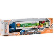 Resim Express Wheels Transporter Die Cast Konteyner Kamyonu Mavi 
